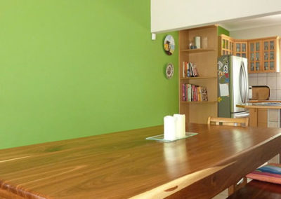 Kitchen Table and Green Wall